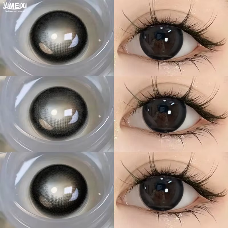 YIMEIXI 2 pièces lentilles de Contact de couleur noir de grand diamètre pour les yeux beauté élève l