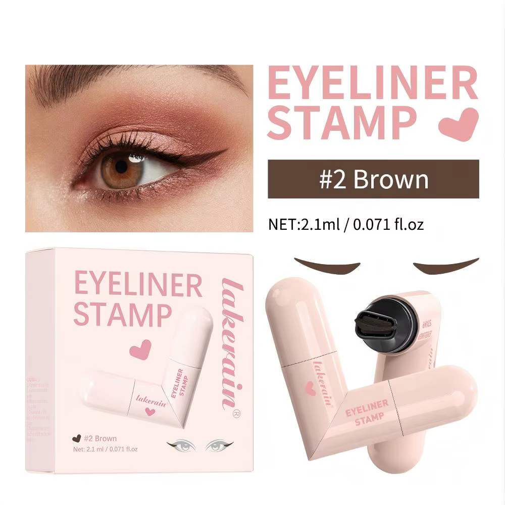 Crayon Eyeliner, tampon Eyeliner intégré, application précise, imperméable et anti-bavures, Eyeliner