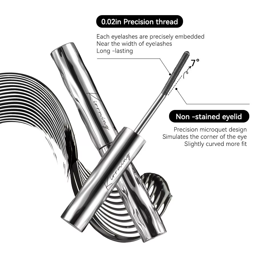 Mascara Tube Métallique Imperméable Noir Fibre de Soie Longue Tenue Courbant les Cils Sans Grumeaux