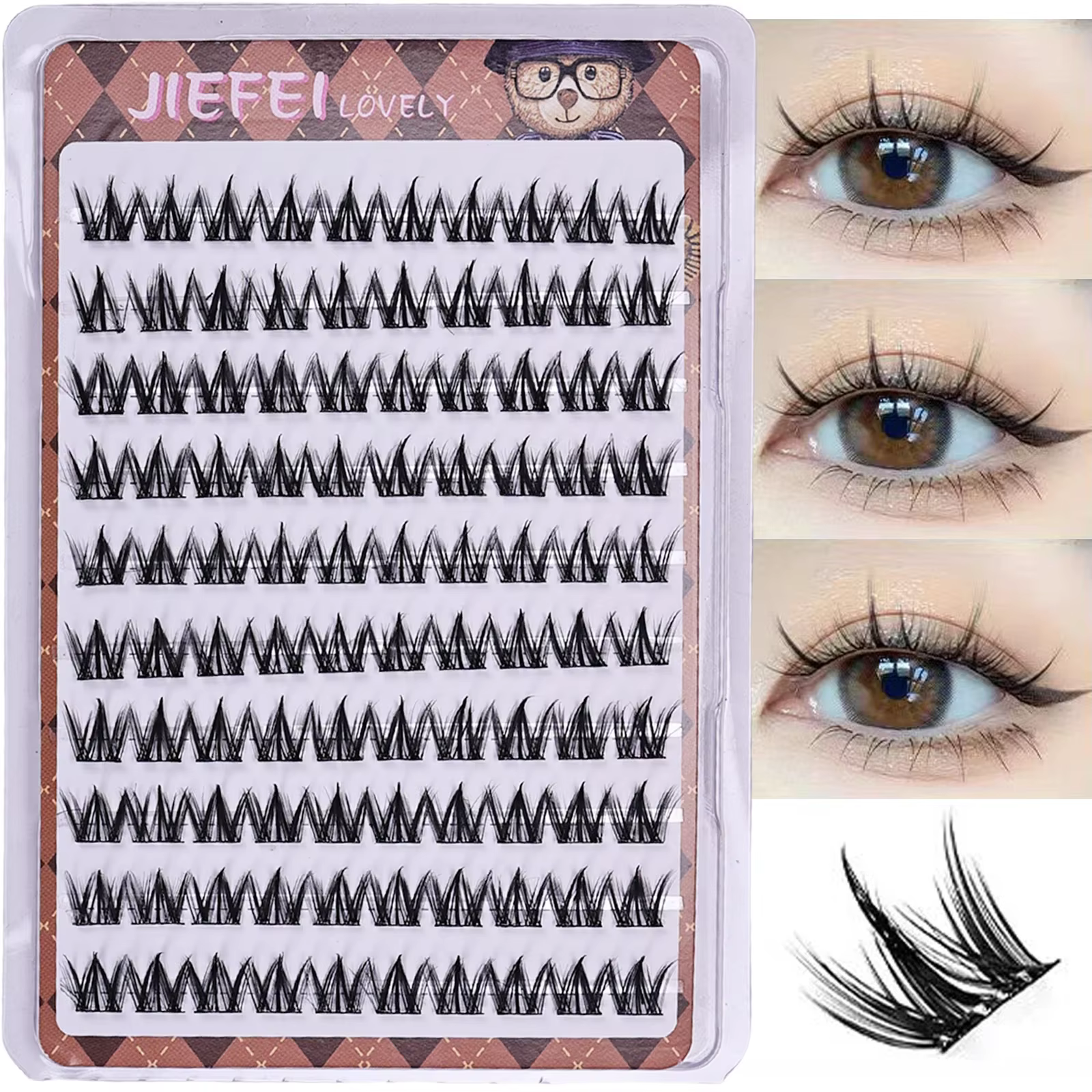 Faux-cils auto-adhésifs sans colle, volumumineux, moelleux, épais, bouclage naturel, Extension de ci