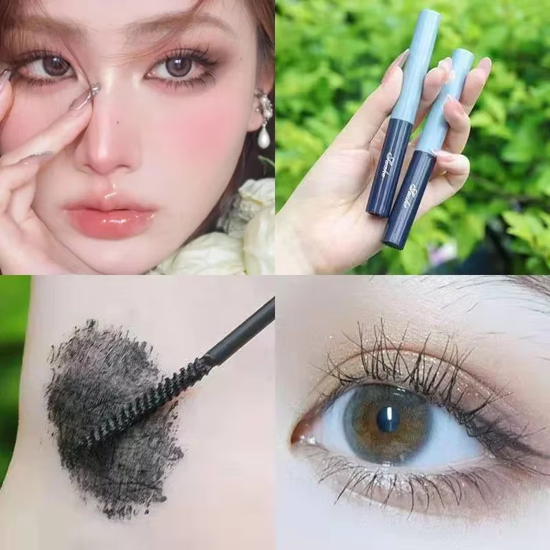 Mascara mat en Fiber de soie argentée, brosse Ultra-fine, allonge les cils, imperméable, séchage rap