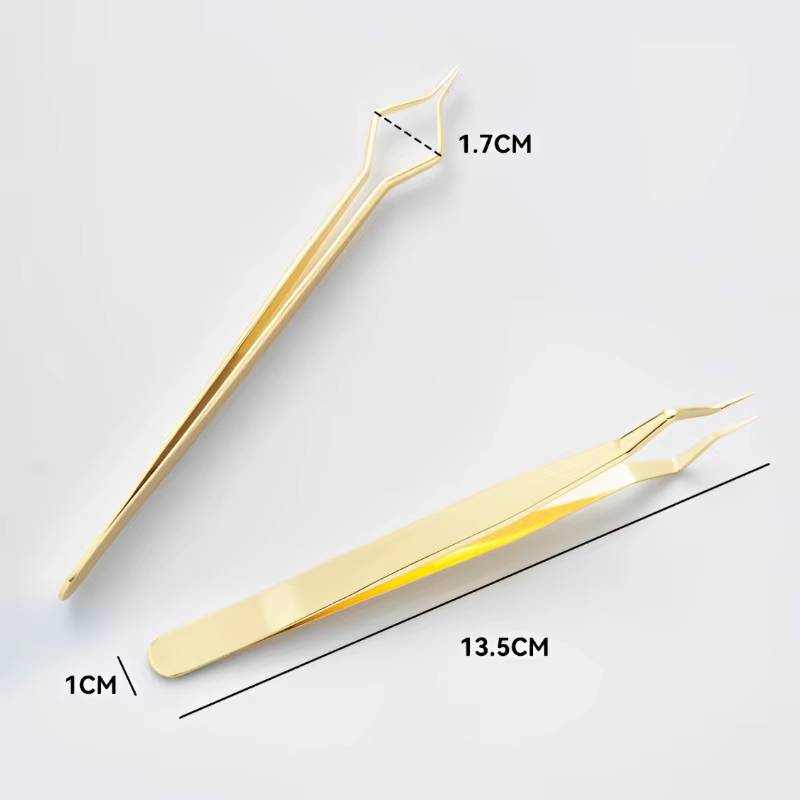 Pincettes d'extension de cils isolantes, nouveau design, pincettes à pointe incurvée en acier inoxyd