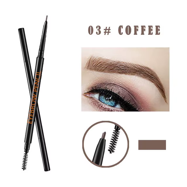 Crayon à sourcils fin de 1.5mm avec rotation automatique à double tête, crayon à sourcils à une lign