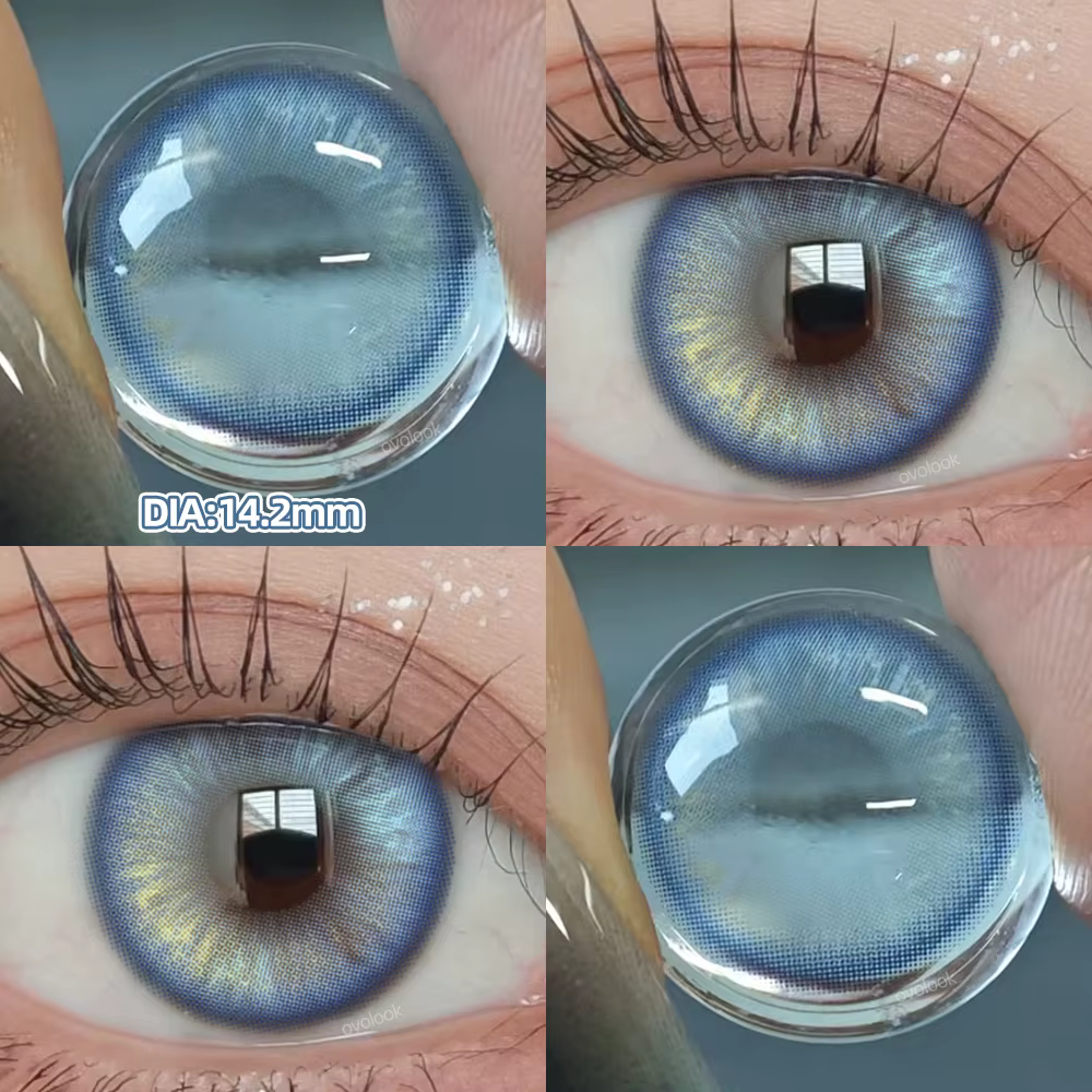 OVOLOOK-2pcs lentilles de Contact de couleur arc-en-ciel pour les yeux lentilles de myopie Belleza c