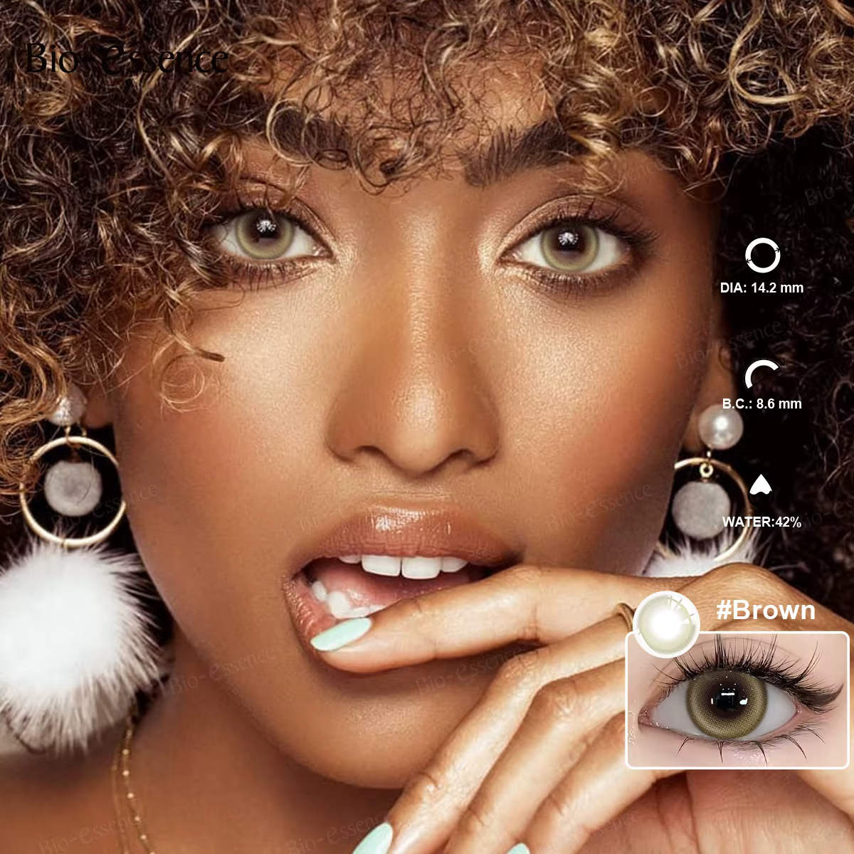 Bio-essence 1 paire de lentilles de Contact colorées pour les yeux fille russe lentilles bleues Mone