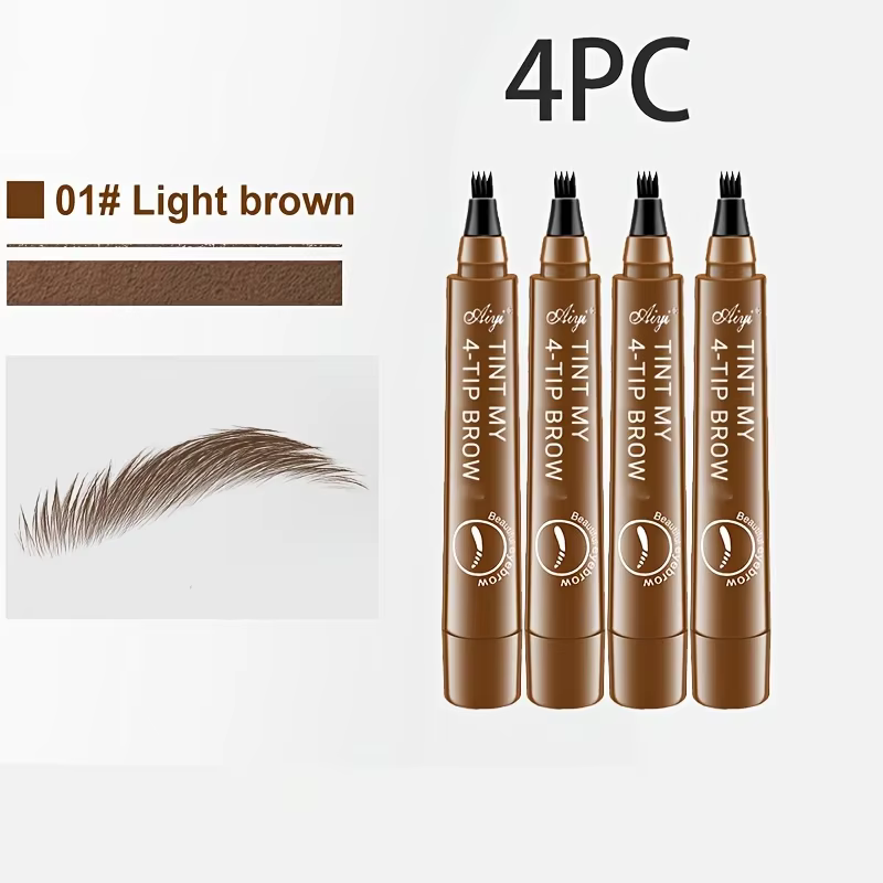 Stylo à sourcils 4 broches, effet Microblading étanche, coups de cheveux ultra-fins, longue durée, r