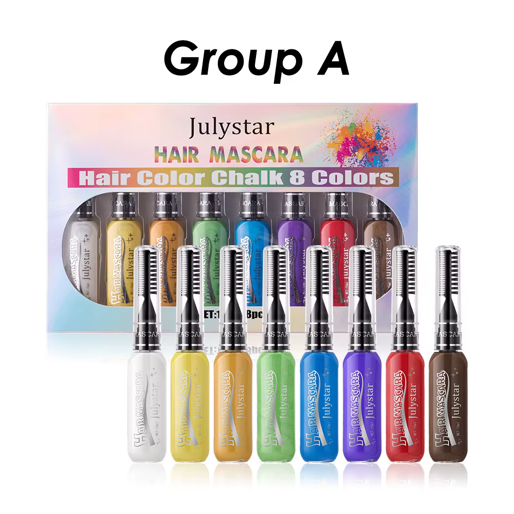 Ensemble de mascara 8 couleurs, cils multi-ombrage audacieux pour les looks de fête, maquillage de c