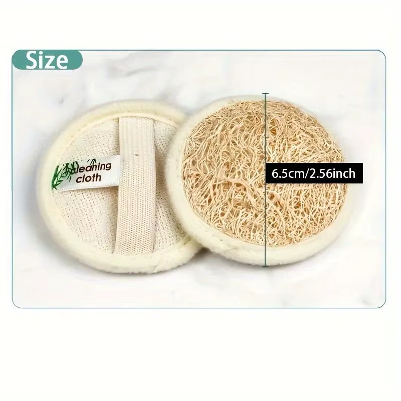 Lot de 3 Gants en Loofah pour le Visage – Serviette Nettoyante Exfoliante – Éponge Nettoyante en Pro