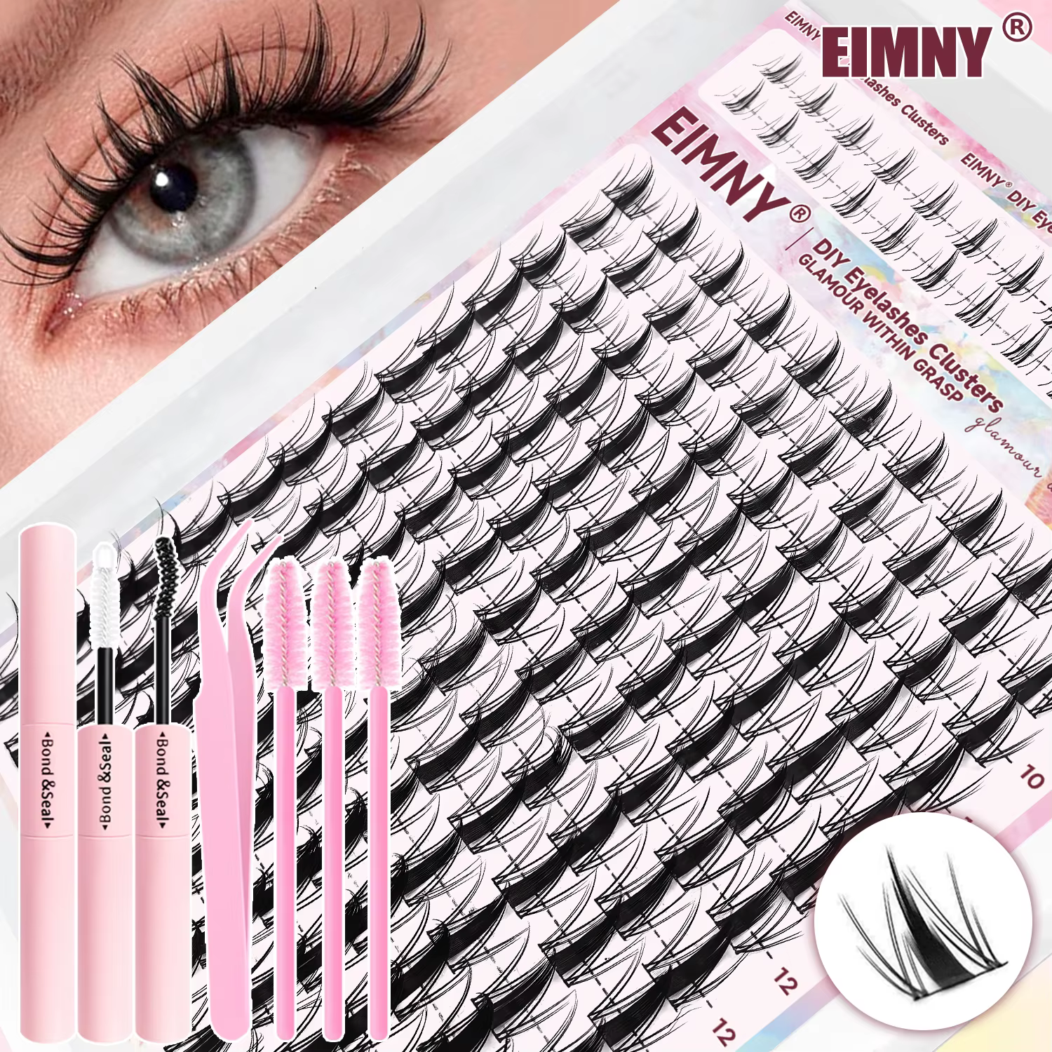 EIMNY Fairy Manga Lash Set, simple à appliquer pour les débutants, yeux de fée manga rêveux. Cosplay