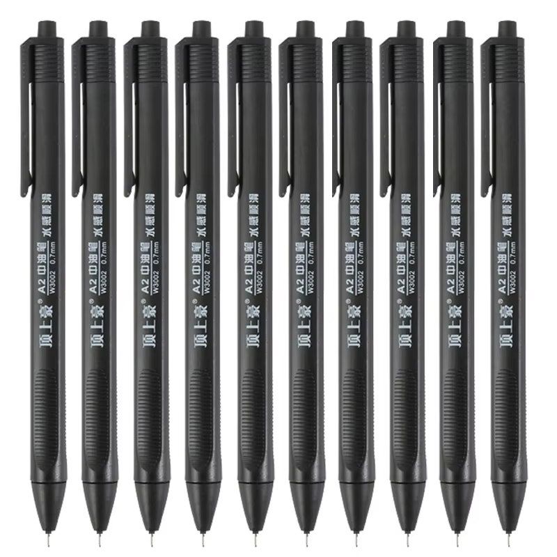 Paquet de 10 stylos à bille rétractables, stylos à bille noirs/bleu/rouges, pointe moyenne 0.7mm pou