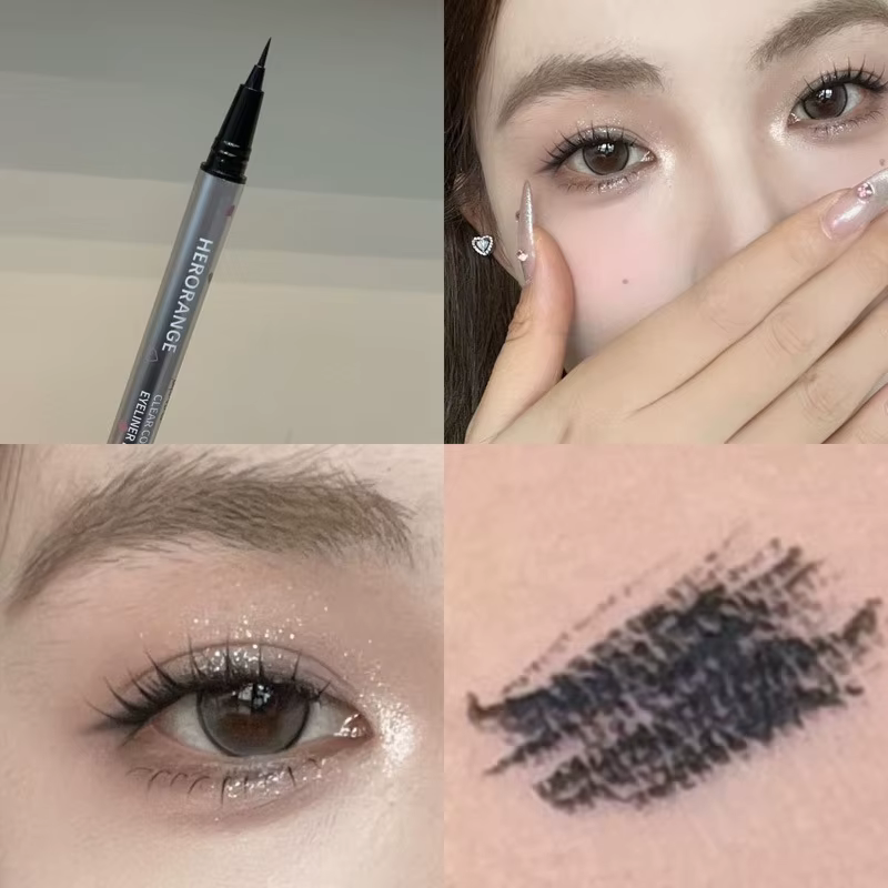 HERORANGE Eyeliner liquide waterproof, noir-brun, séchage rapide, anti-bavures, anti-transpiration, 