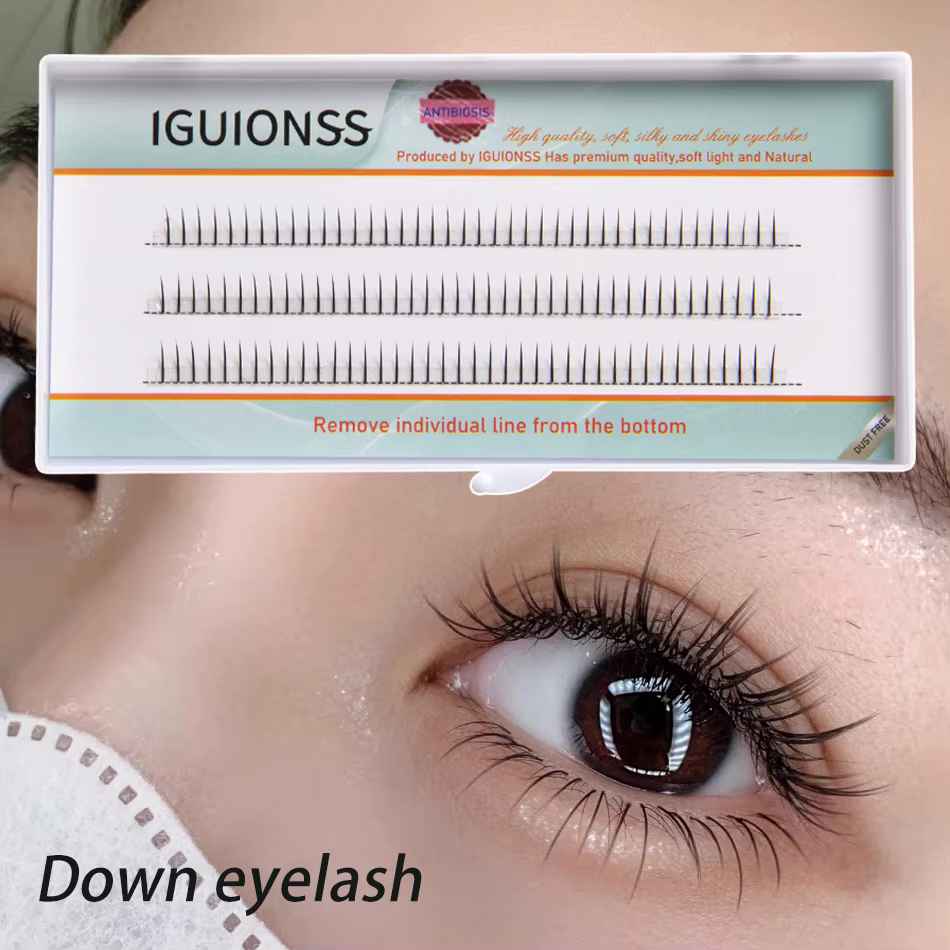 IGUIONSS Cils inférieurs en forme de A (5-6 mm) Extension de faux cils individuels naturels Clusters