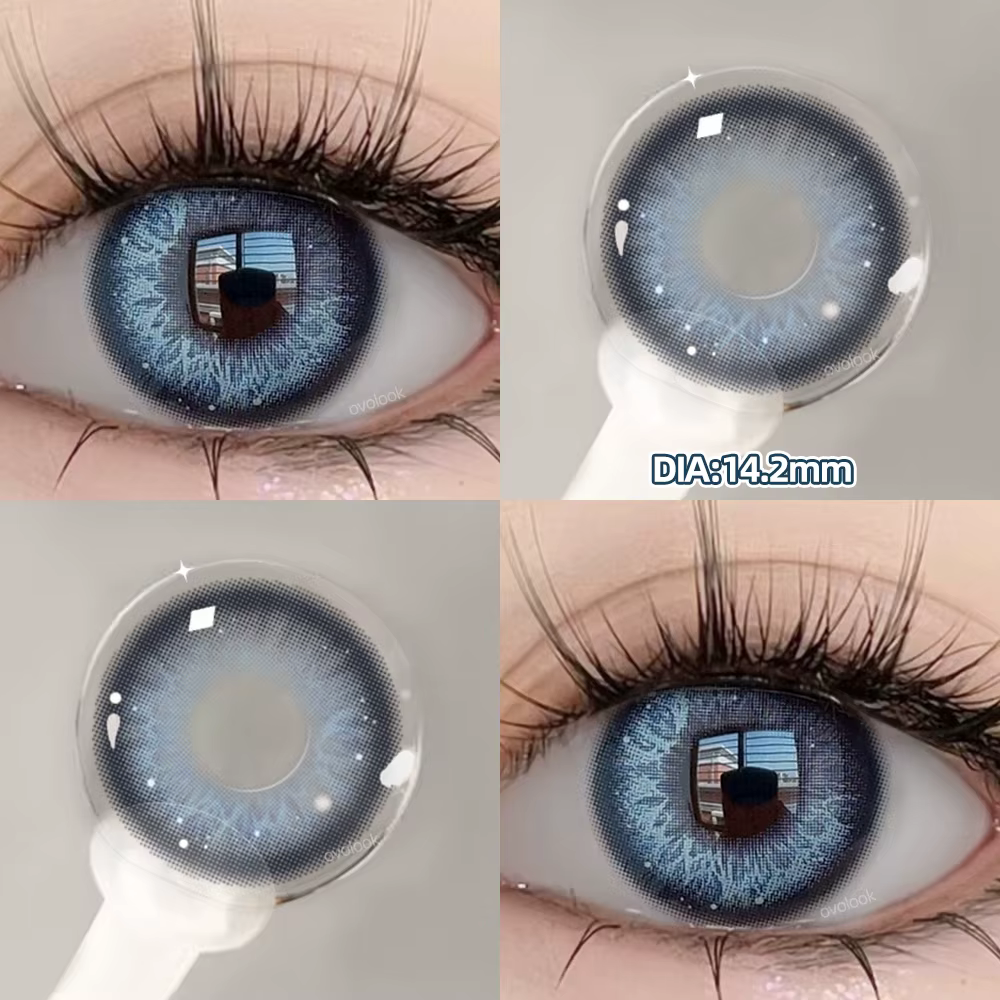 OVOLOOK-2PCS lentilles de Contact Silver Knight pour les yeux lentilles pour les yeux colorées arc-e