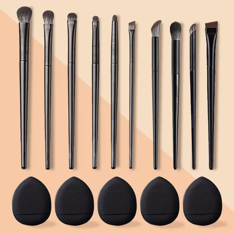 Pinceaux de fard à paupières à poils souples, ensemble de 10 pièces, pour maquillage des yeux, tache