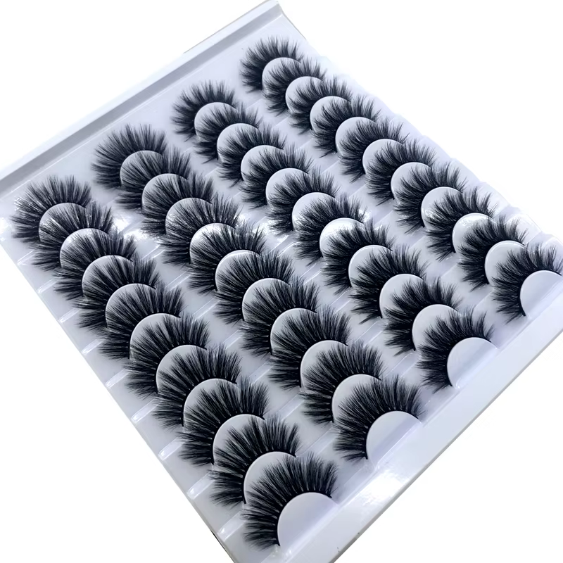 AMSDCN nouveaux 16/20 paires de cils 100% vison étendent naturellement et dramatiquement les faux ci