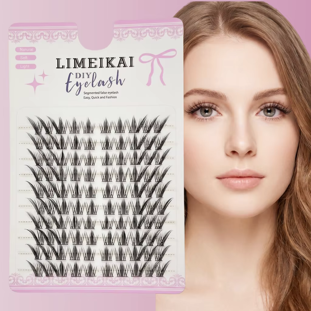 100 faux cils naturels style anime, épaisseur 0,07 mm, longueurs mixtes 11-13 mm, volume 3D moelleux