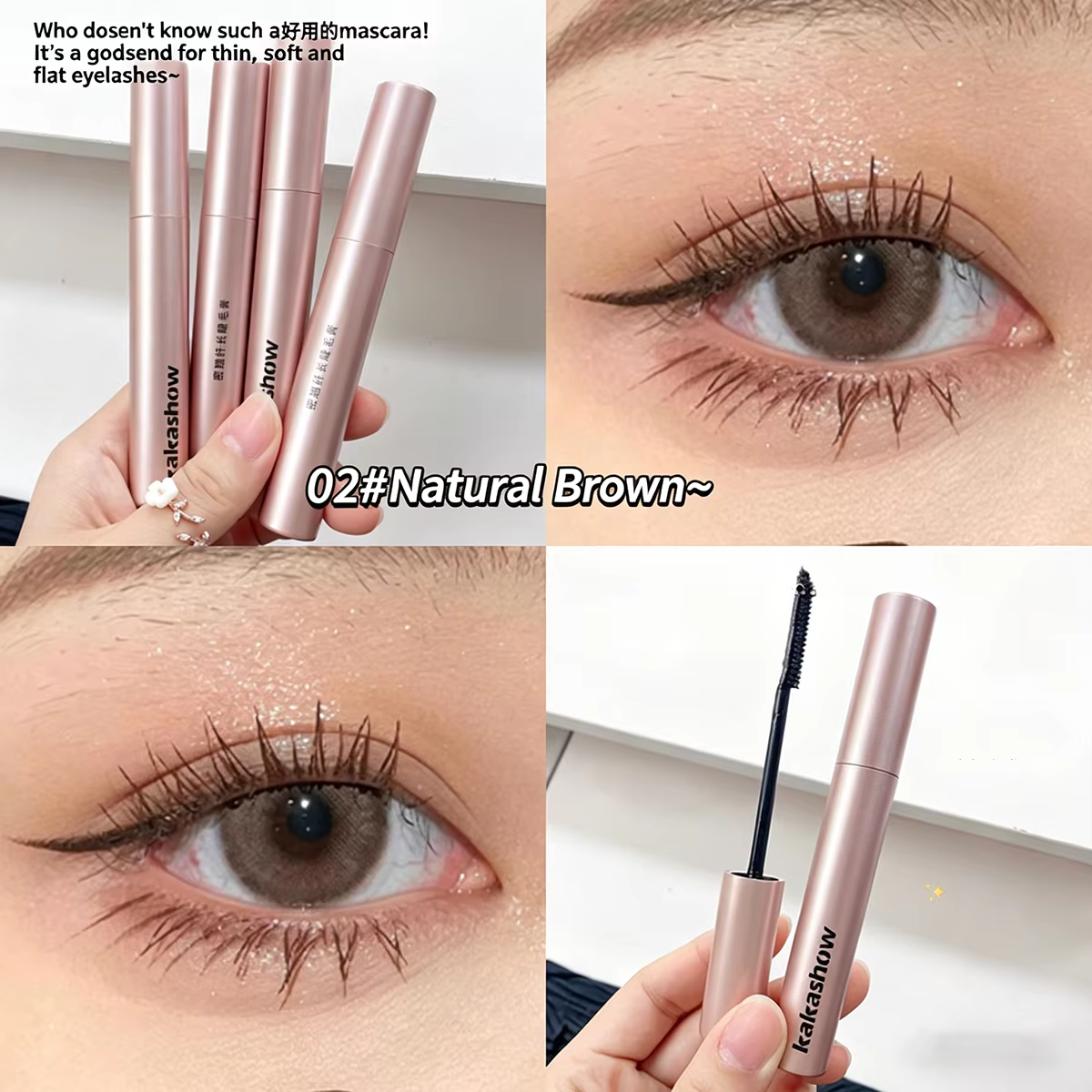 Mascara recourbant longue tenue, waterproof et résistant à la transpiration, sans grumeaux, effet ci