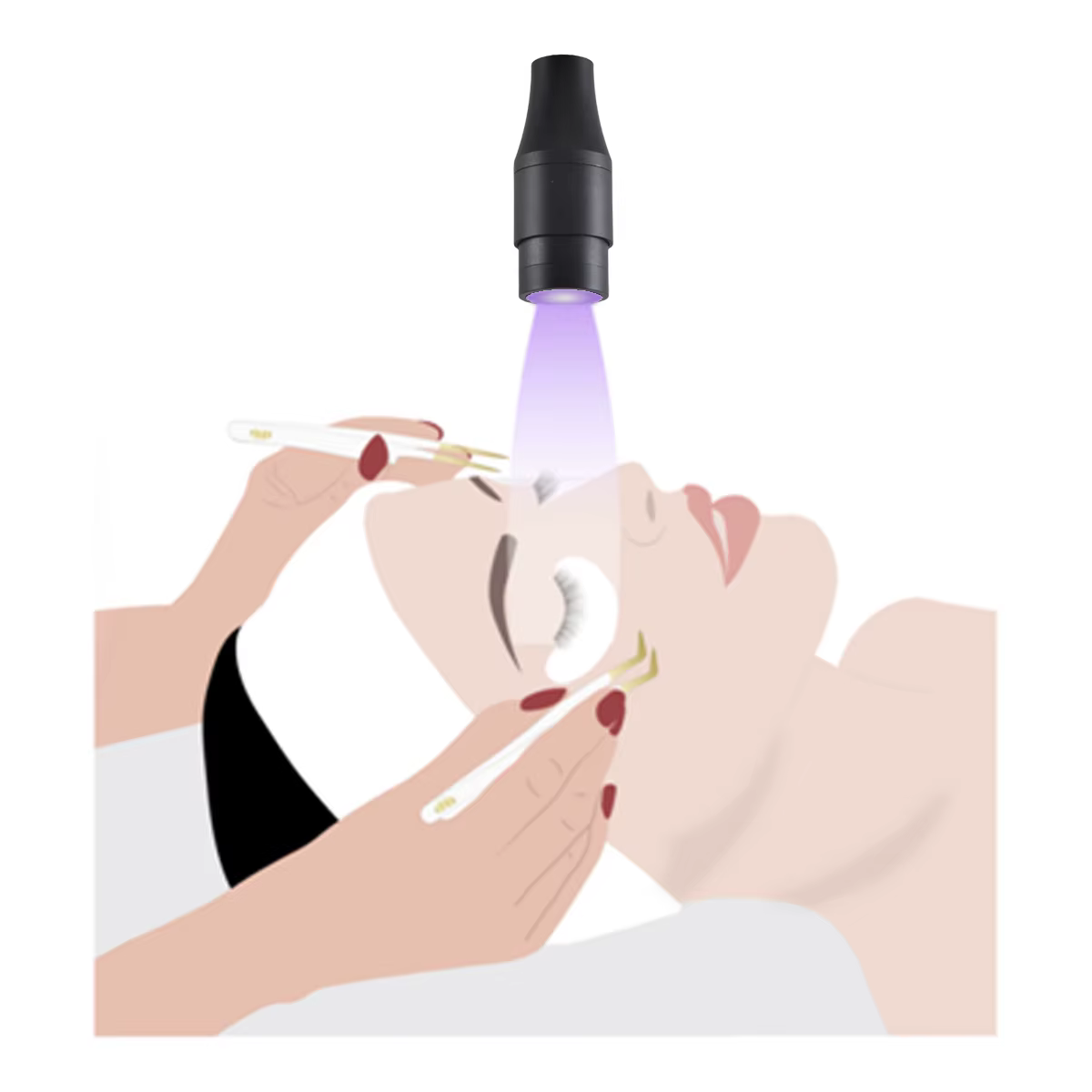 Tête de Lampe UV pour Remplacer la Colle à Cils, Lumière LED, Accessoire Adhésif pour Extensions, 1