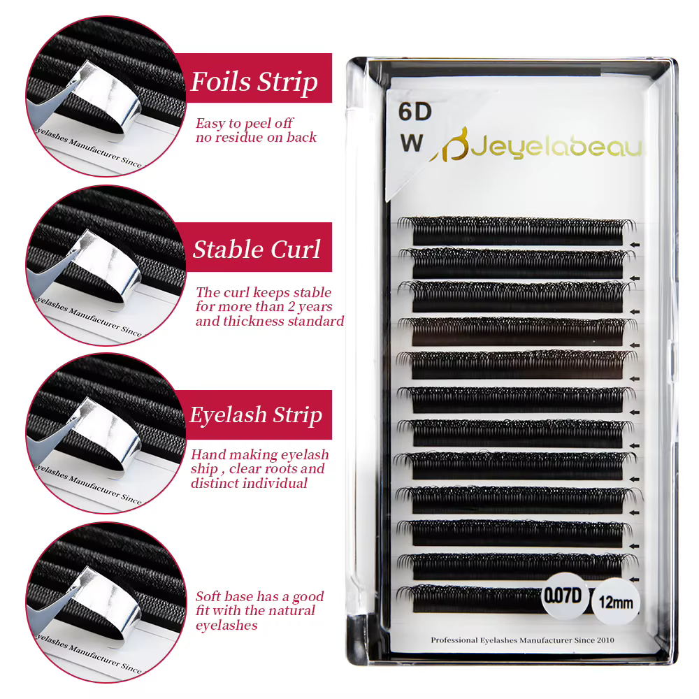 Extensions de cils en forme de W JB Jeyelabeau 3D/4D/5D, faux cils 6D/8D en vison synthétique, bouqu