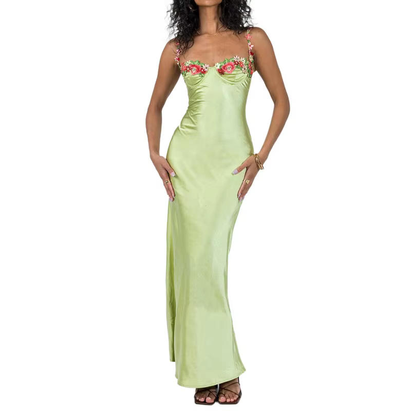 Robe moulante pour femme à col bas, fines bretelles, sans manches, coupe ajustée, idéale pour sortir
