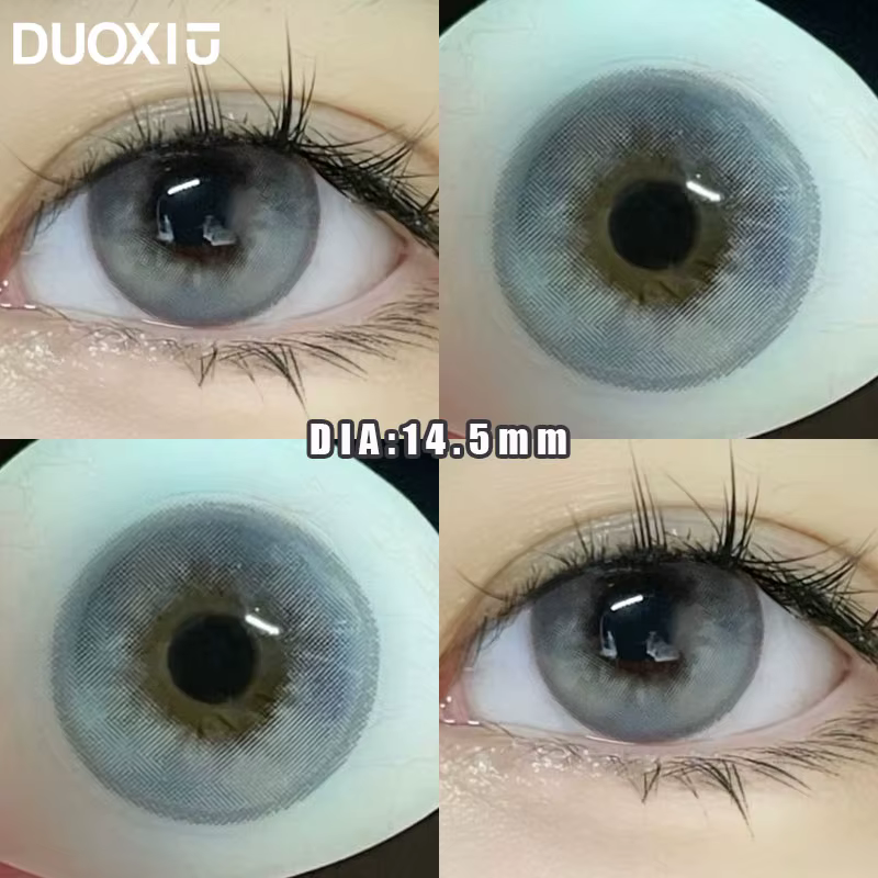 DuoXiu 1 paire de lentilles de Contact souples lentilles grises diamètre des yeux bleus 14.5mm 14.2m