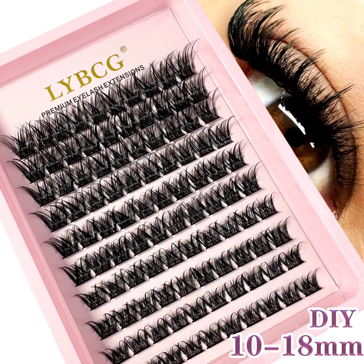 10 rangées 0.07mm bricolage grappe cils moelleux Volume Extension de cils naturel segmenté faux cils
