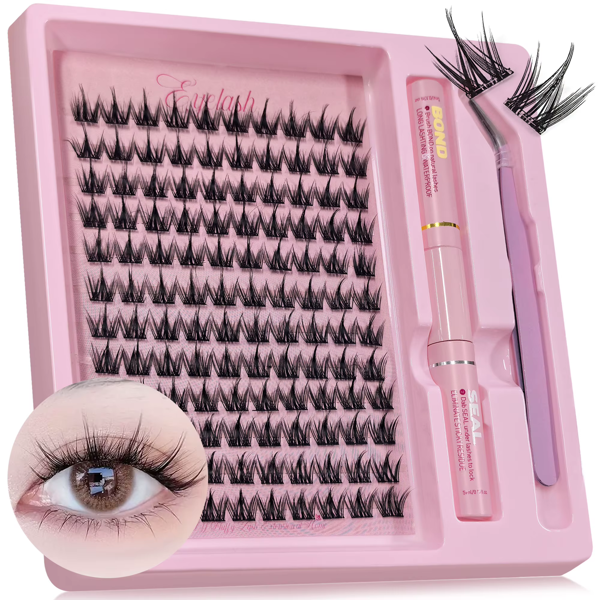 Kit de cils DIY, dont la colle et les pincettes