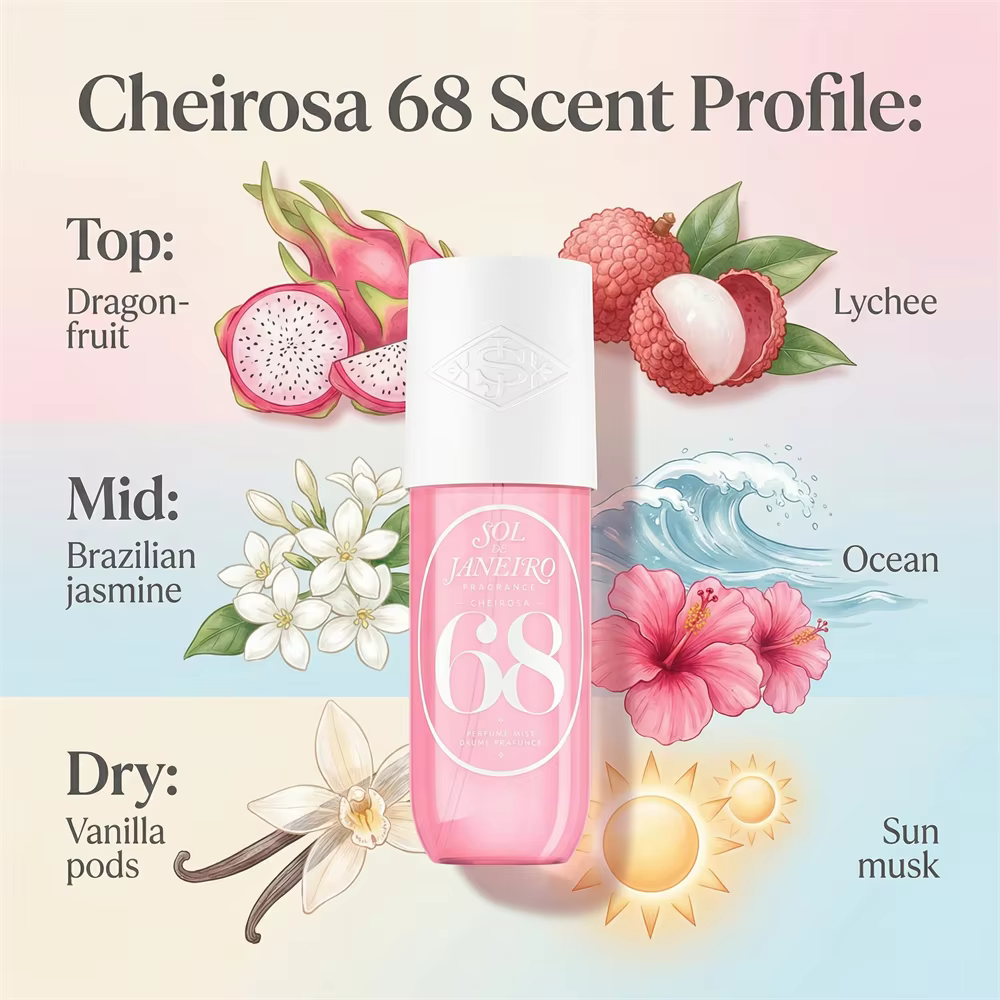 Sol De Janeiro 62 48 68 87 40 76 71 59 Brume parfumée à la fragrance longue durée 90ml Prête à voyager Parfum unisexe
