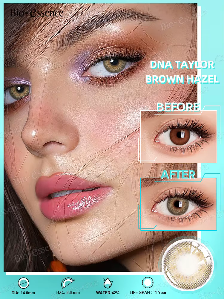Bio-essence 1 paire de lentilles de Contact colorées pour les yeux fille russe