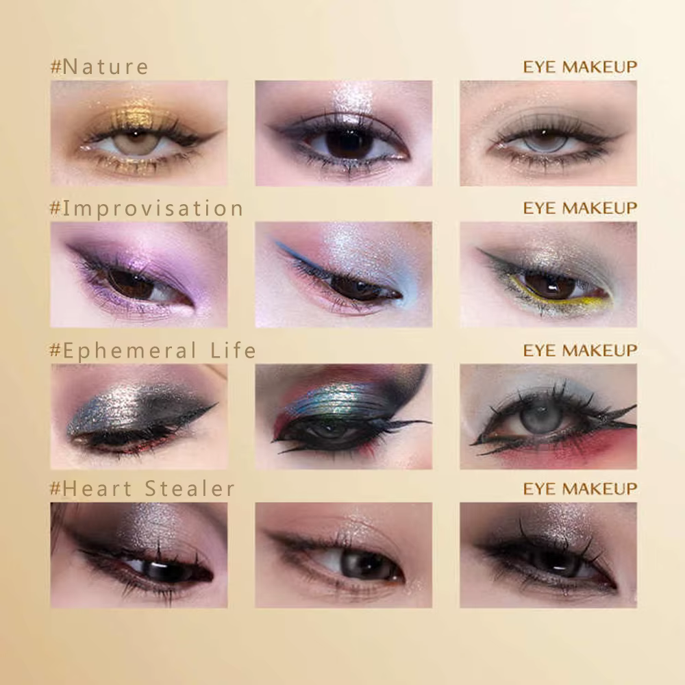 Palette Fards à Paupières Cheeryep 16 Couleurs Mat et Brillant Imperméable Longue Tenue Vegan Sans Cruauté Maquillage Y2K Idéal pour Voyage et Festival