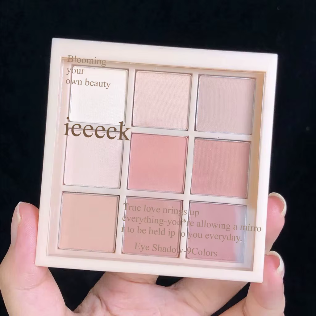 Palette de fards à paupières mats longue durée de 9 couleurs avec des nuances chaudes nues à rose-marron pour un look naturel au quotidien