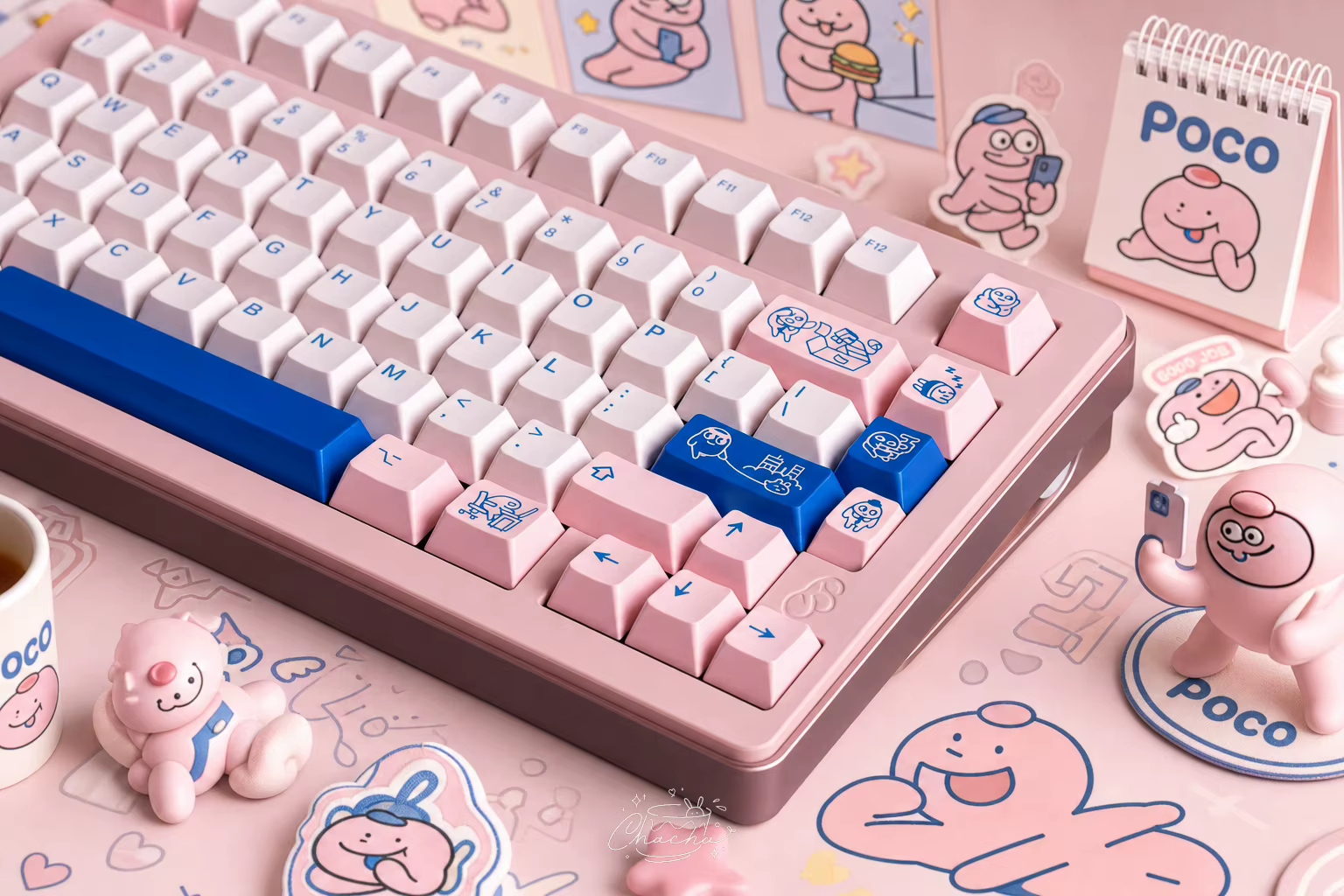 [Kits de base / Tapis de bureau] PBTfans POCO R2 Keycaps set Base Keyboard pad