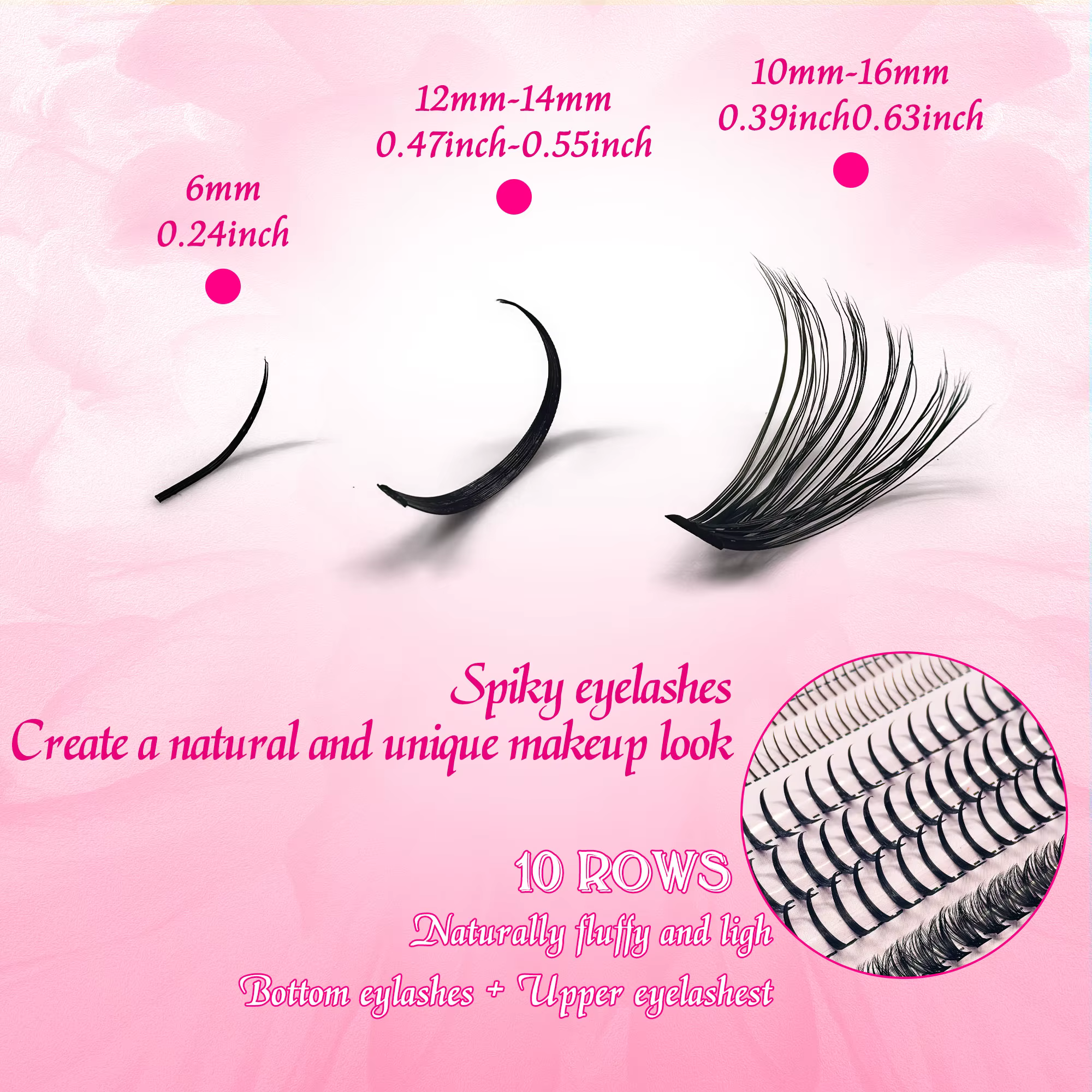 10 rangées de faux cils DIY