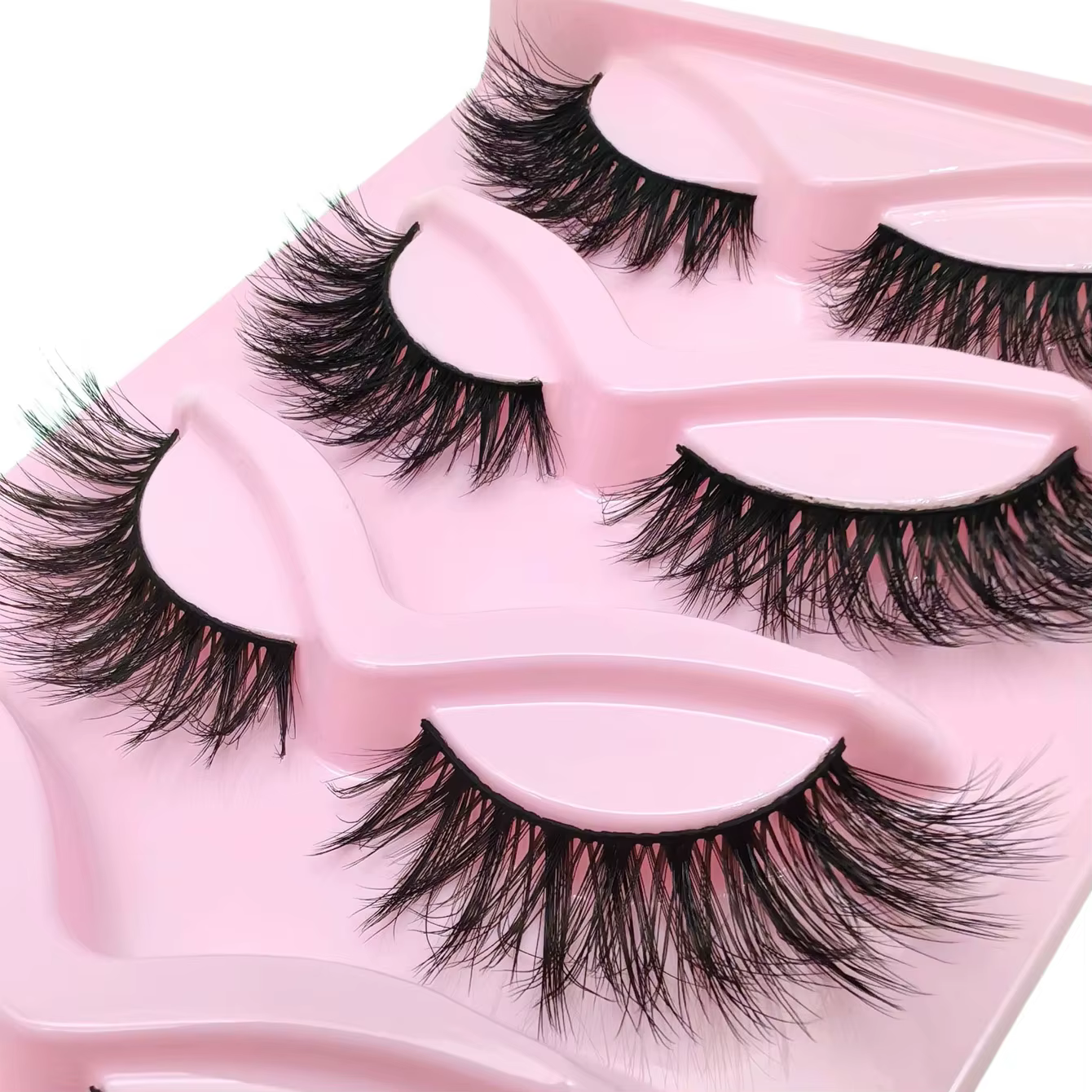 5 paires de cils œil de chat 3D faux