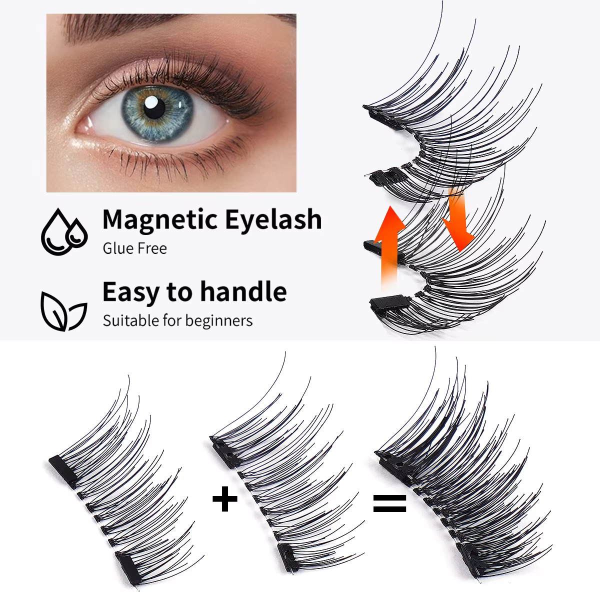 MAANGE 2 paires de faux cils magnétiques