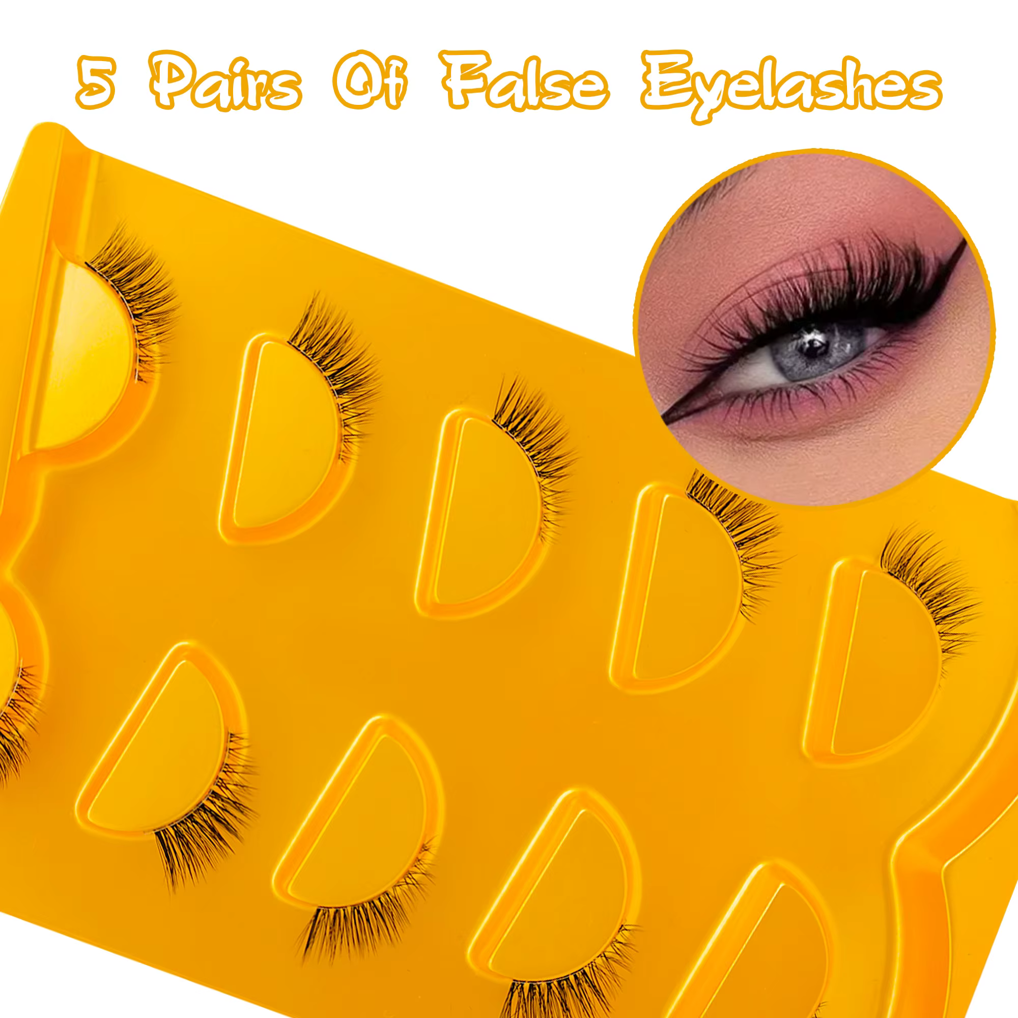 5 paires d'yeux de chat-moitié faux cils