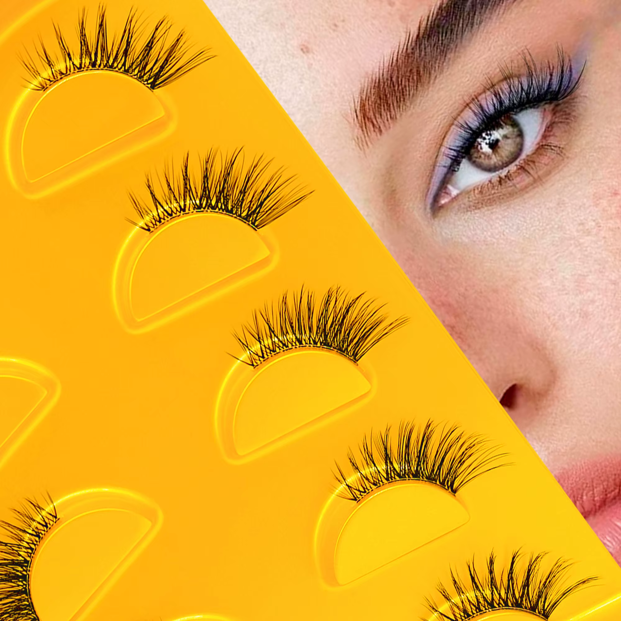 5 paires d'yeux de chat-moitié faux cils