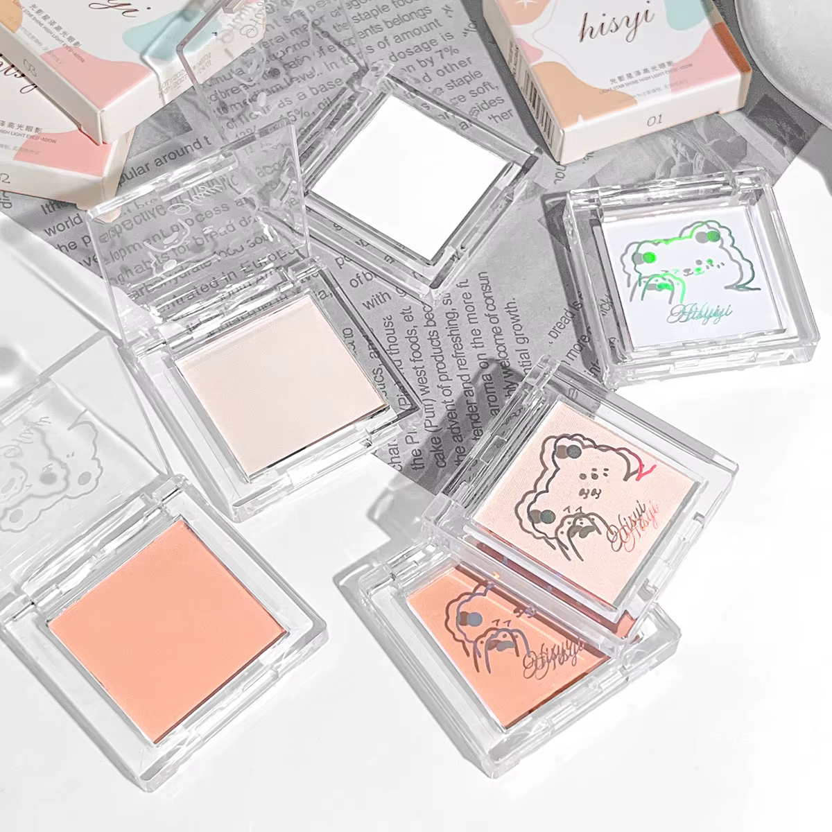 Palette de contour de fard à paupières à paillettes surligneur mat avec scintillant nacré