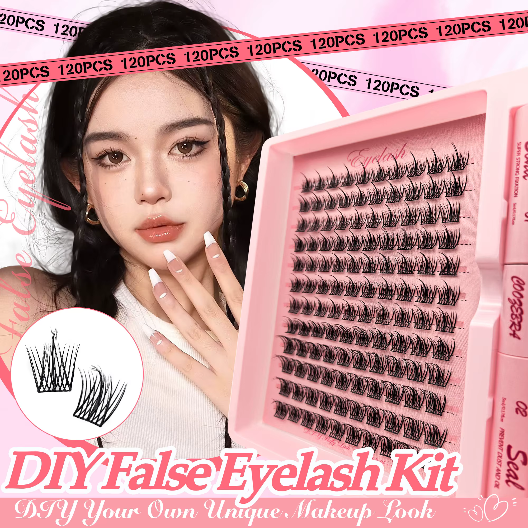 Ensemble de faux cils segmentés en 120 bouquets