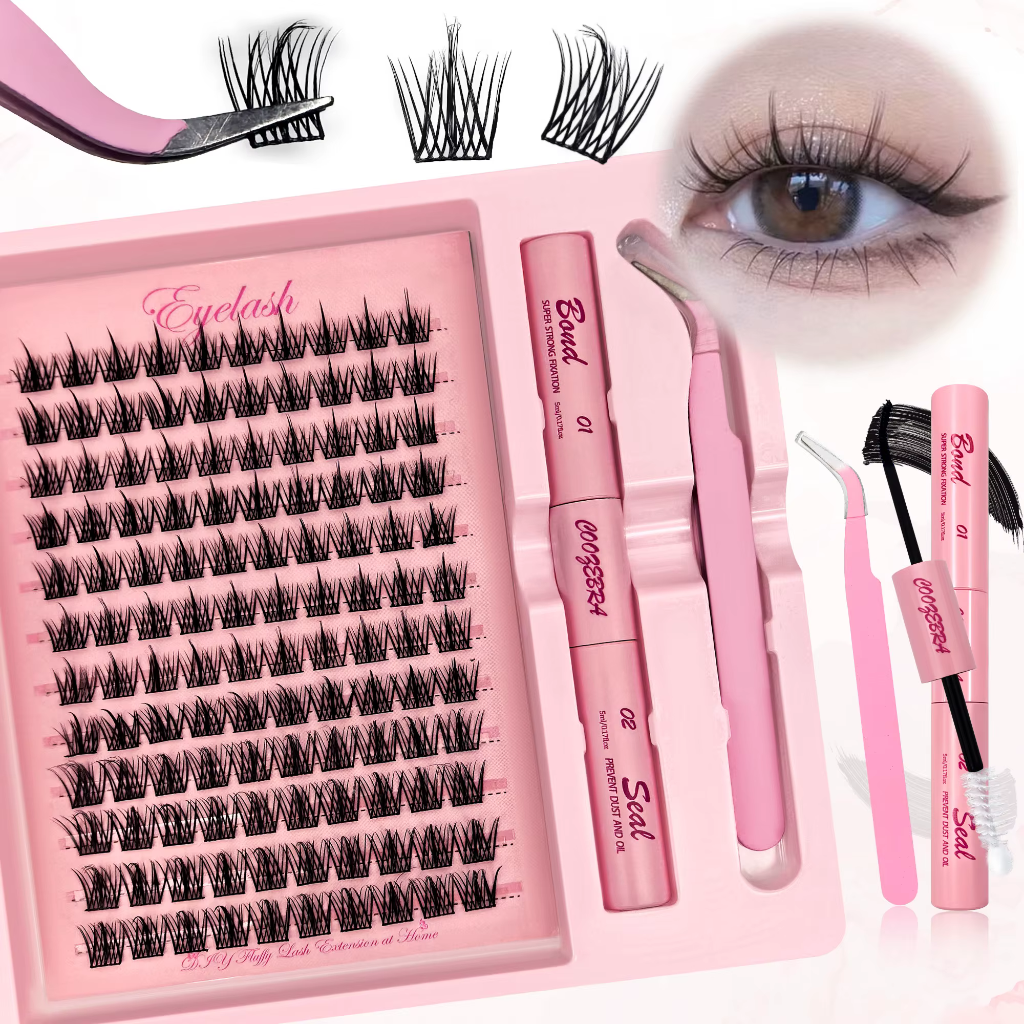 Ensemble de faux cils segmentés en 120 bouquets