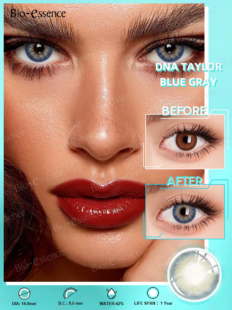 Bio-essence 1 paire de lentilles de Contact colorées pour les yeux fille russe