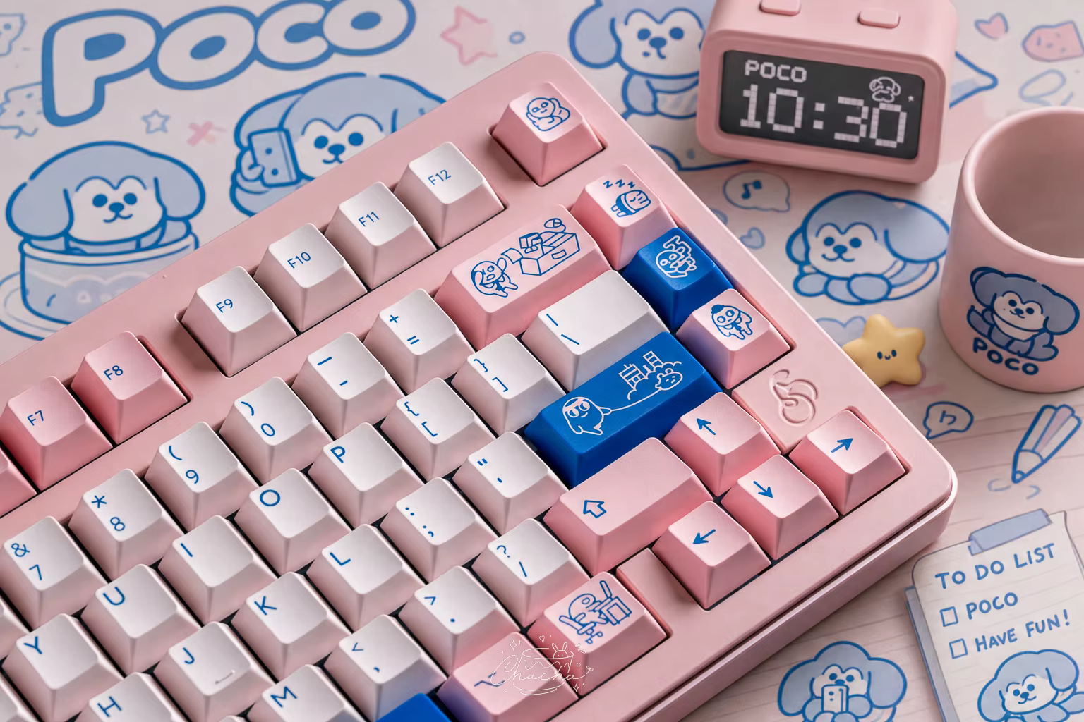 [Kits de base / Tapis de bureau] PBTfans POCO R2 Keycaps set Base Keyboard pad