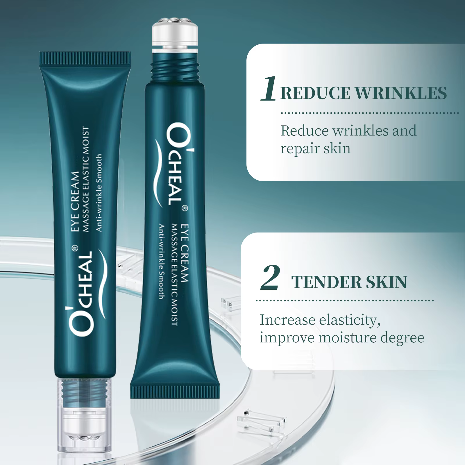 O'cheal Roller Massage crème pour les yeux éclaircissante cernes raffermissant la peau réparation instantanée