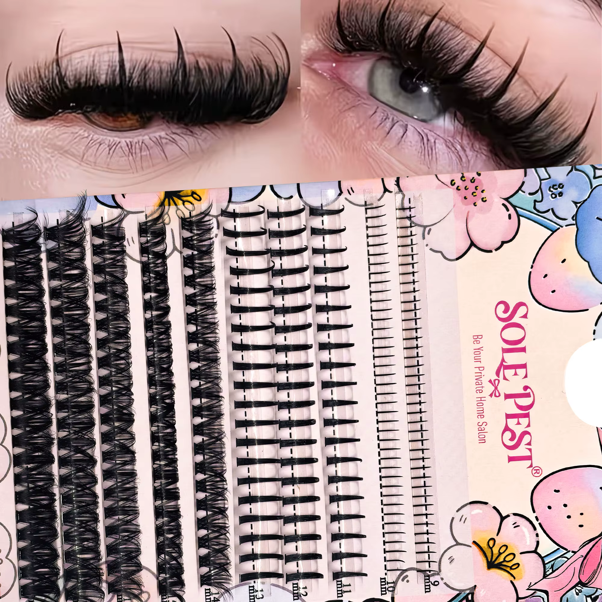 10 rangées de faux cils DIY