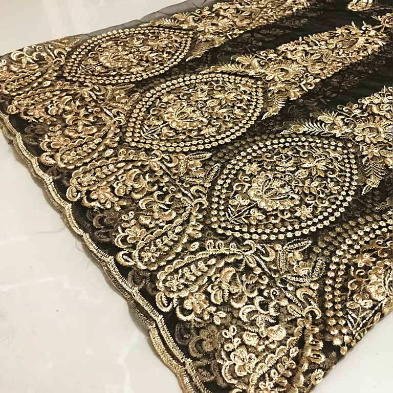 Maille fil d'or brodé chiffré haut de gamme personnalisé dentelle tissu jupe vêtements robe accessoires