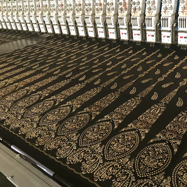 Maille fil d'or brodé chiffré haut de gamme personnalisé dentelle tissu jupe vêtements robe accessoires