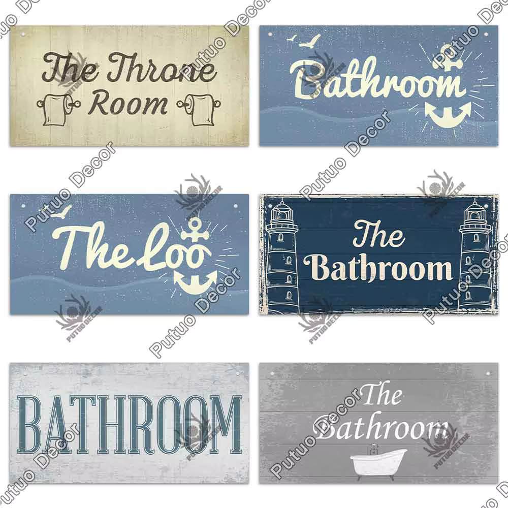 Putuo Decor-Plaque Murale Décorative en Bois, pour Porte de Toilette, Bar, Pub, Maison, 73