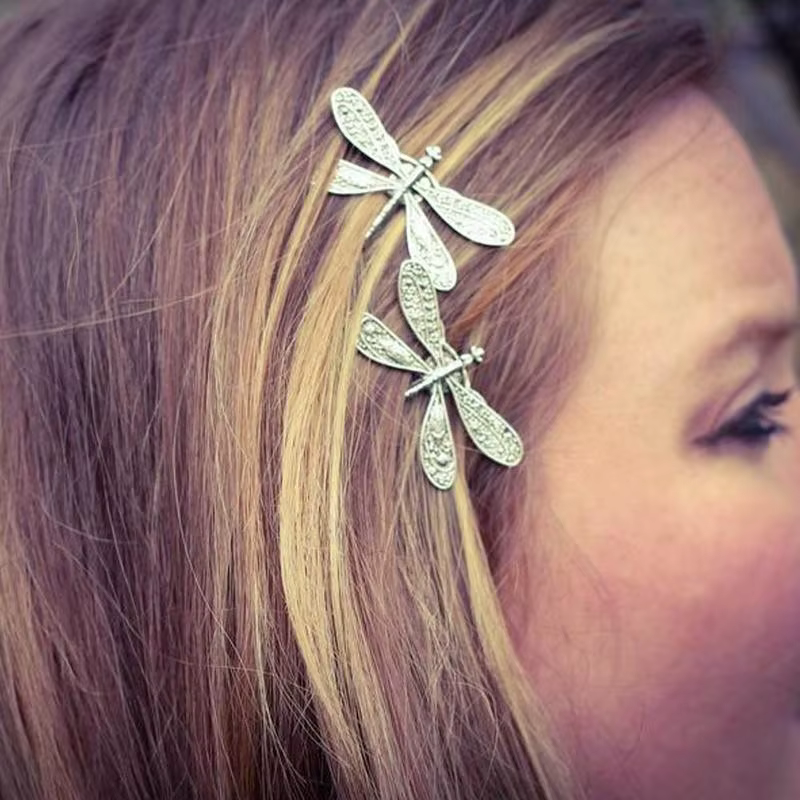 Épingles à cheveux libellule vintage élégantes