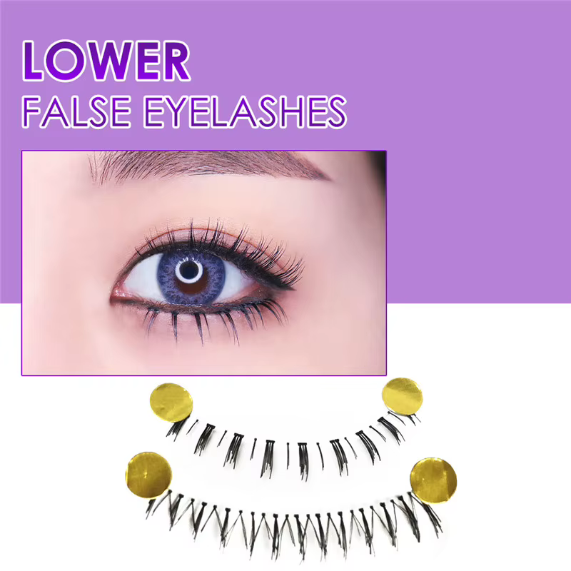 10 paires de cils inférieurs Pack 8 Styles différents sous les cils cils inférieurs doux à la main bande transparente cils inférieurs