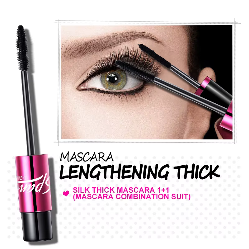 Mascara en soie 1 + 1 4D fibre cosmétiques